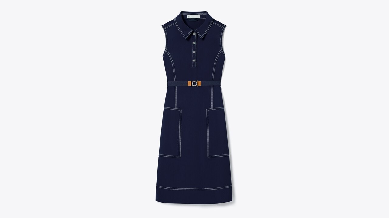 Pick Stitch Stretch Golf Dress: Women's Clothing | Dresses | Tory Burch UK