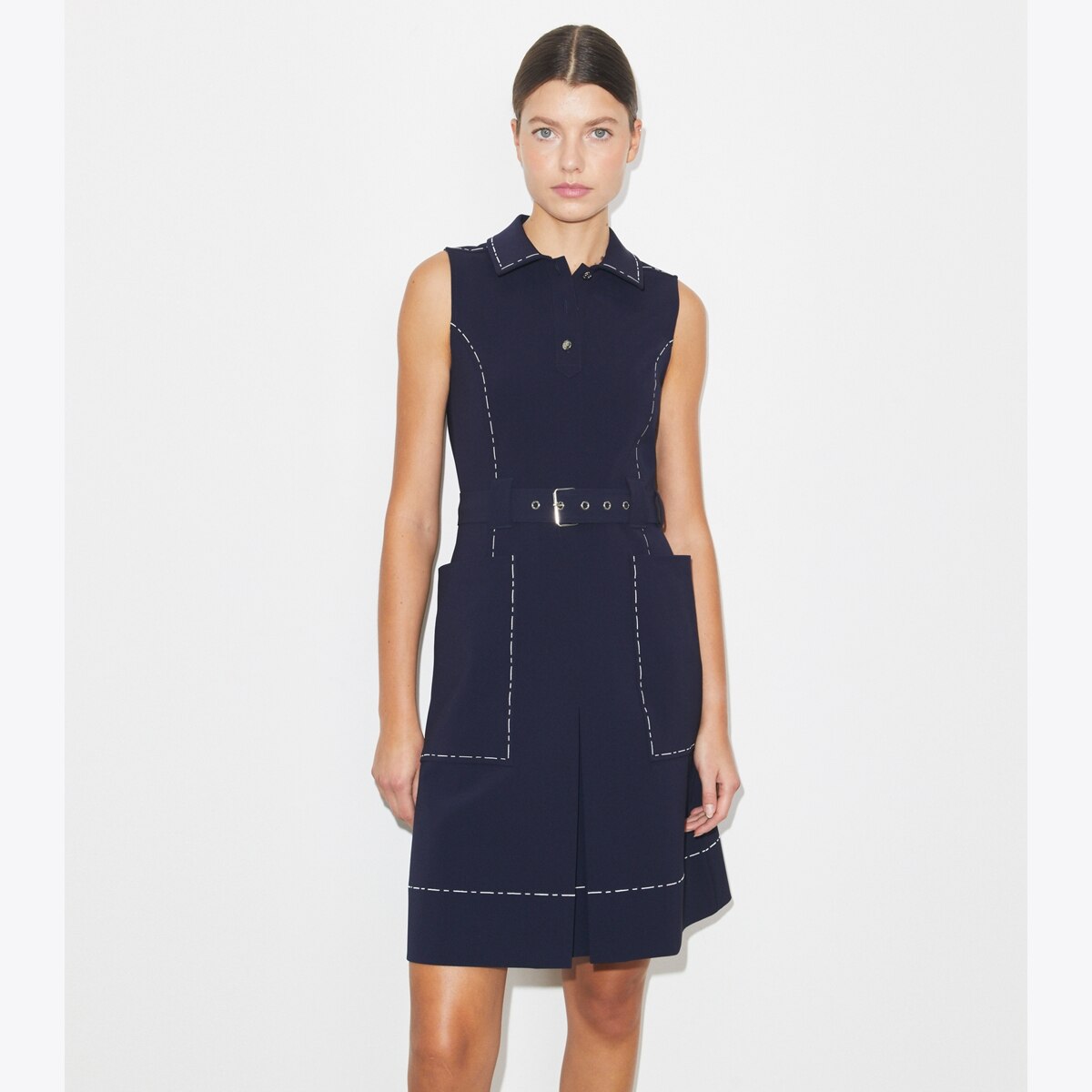 tory burch pleated golf dress Tory Burch Pleated Zip-Front Golf Dress In Conifer - 36% Off