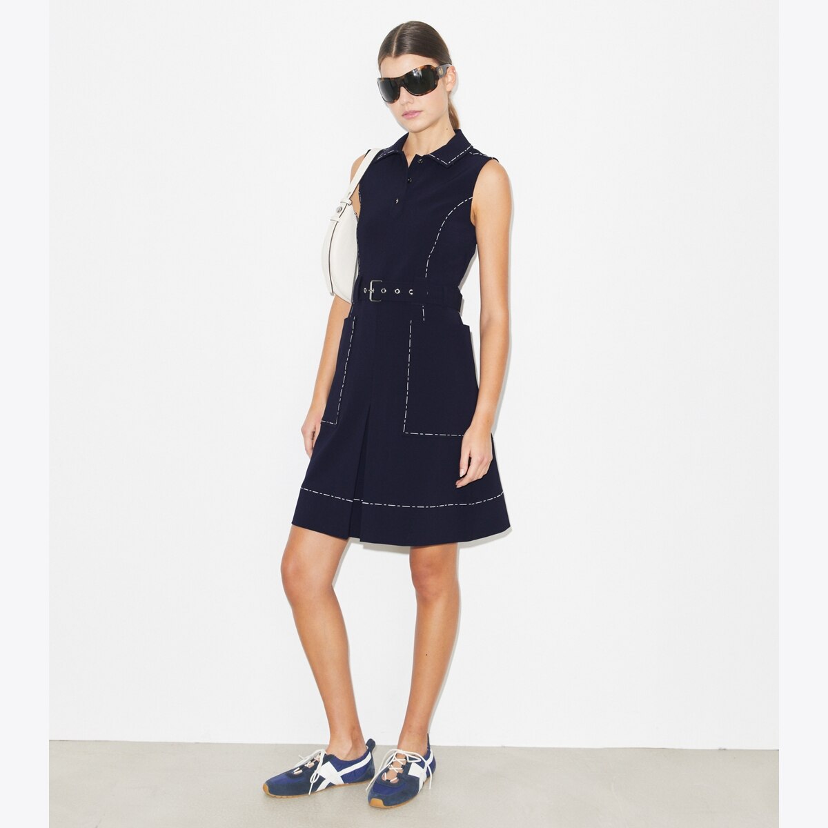 Pick Stitch Stretch Golf Dress: Women's Designer Dresses | Tory Burch