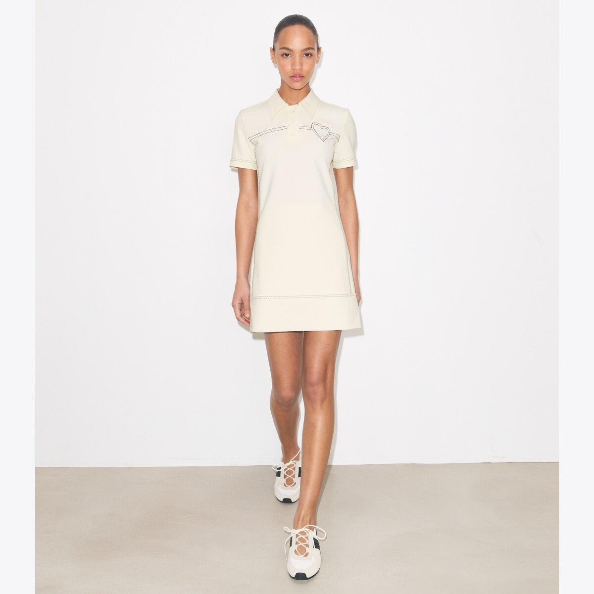 Pick Stitch Stretch Polo Dress: Women's Designer Dresses Pick Stitch Stretch Polo Dress: Women's Designer Dresses