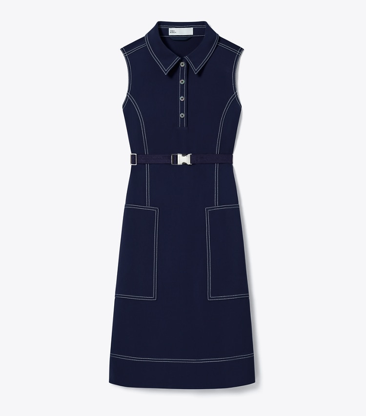 Tory Burch designer dresses Pickstitch Golf Dress in Tory Navy front