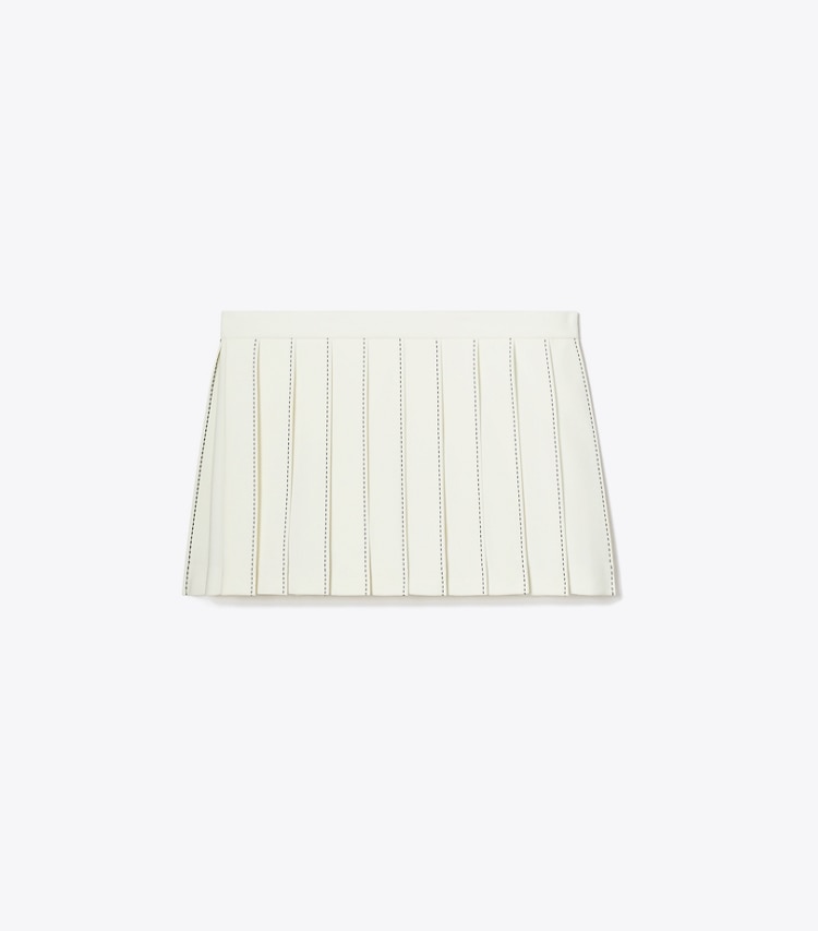 Tory Sport designer ボトムス ピックステッチ プリーツスカート in Snow White front