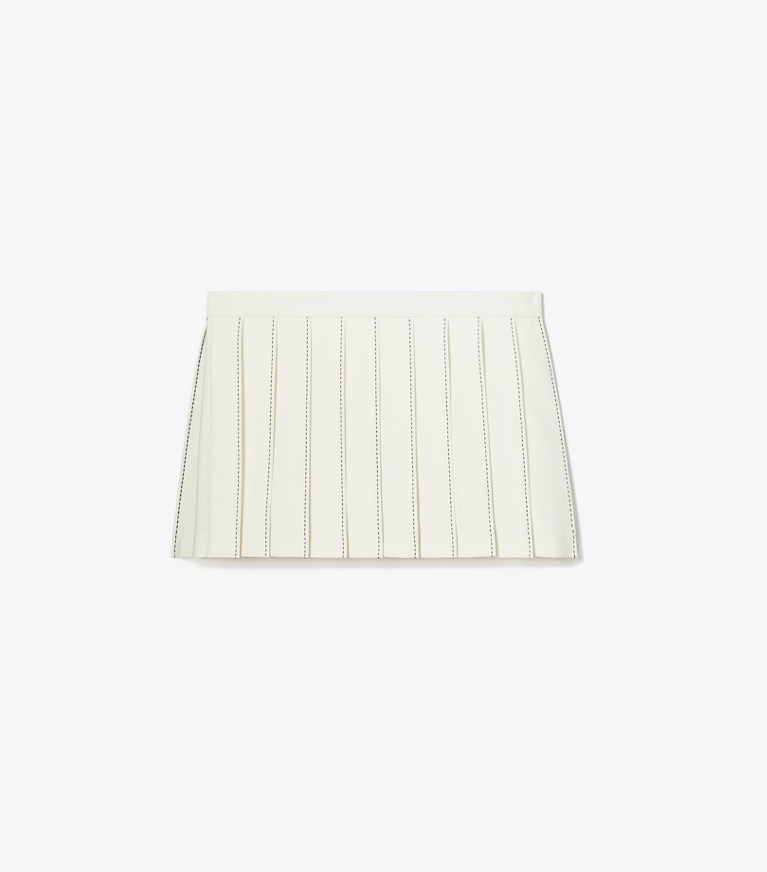 Tory Sport designer ボトムス ピックステッチ プリーツスカート in Snow White front