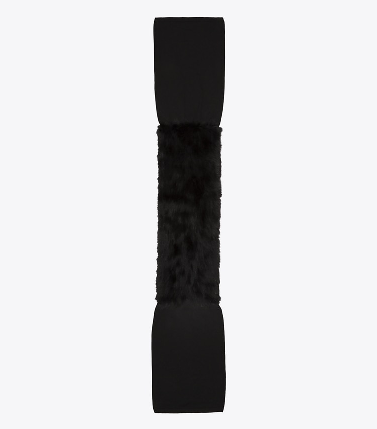 Tory Burch designer scarves Pieced Cashmere Scarf in Black overhead