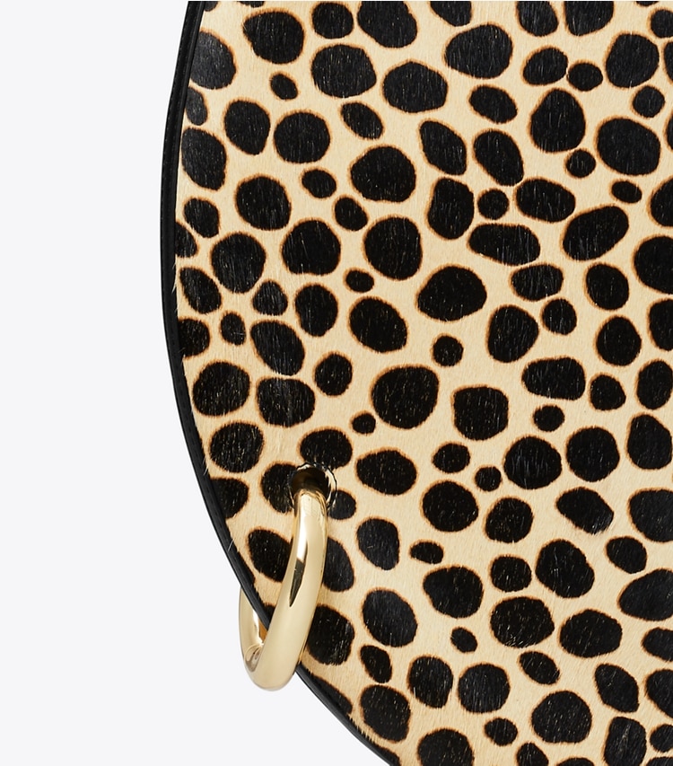 Tory Burch designer shoulder bags Pierced Calf Hair Handbag in Multi detail