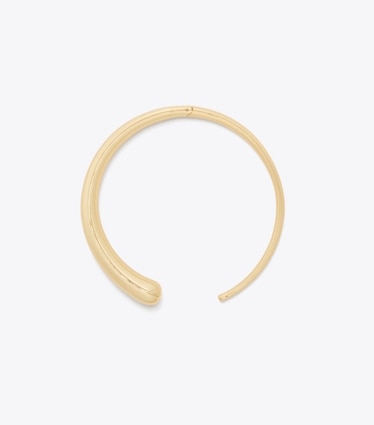 Tory Burch designer necklaces Pierced Collar Necklace in Light Brass front