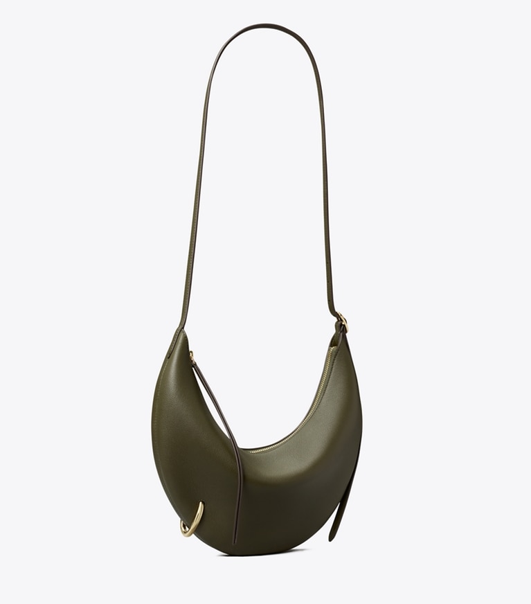 Tory Burch designer crossbody bags Pierced Crossbody Bag in Leccio angle