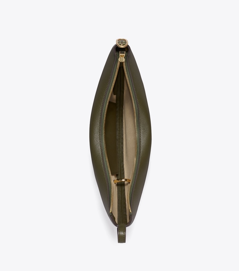 Tory Burch designer crossbody bags Pierced Crossbody Bag in Leccio overhead