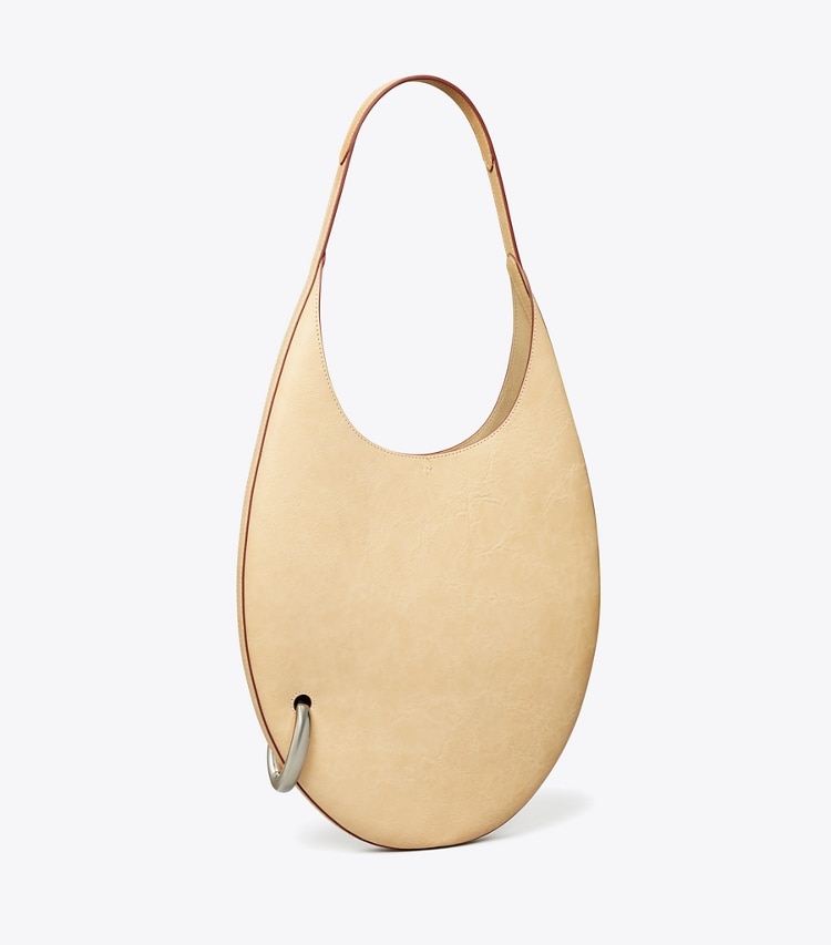 Tory Burch designer shoulder bags Pierced Handbag in Smoky Tan angle