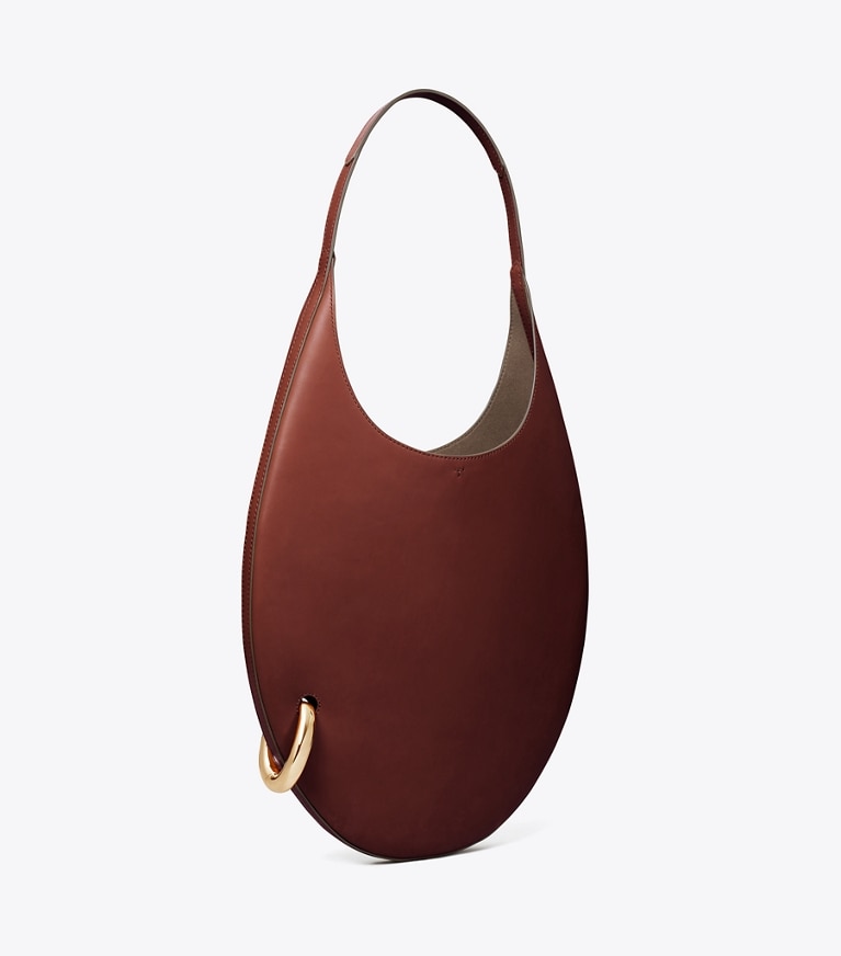 Tory Burch designer shoulder bags Pierced Handbag in Dark Cabernet angle