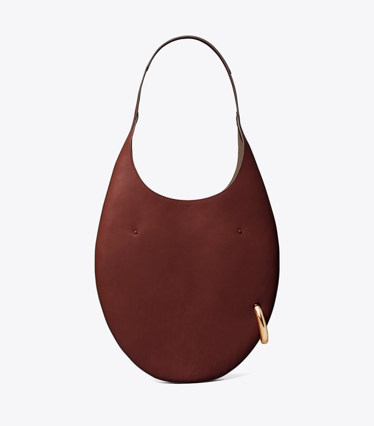 Tory Burch designer shoulder bags Pierced Handbag in Dark Cabernet angle