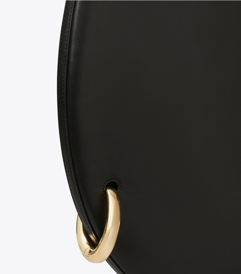 Tory Burch designer shoulder bags Pierced Handbag in Black / GOLD angle