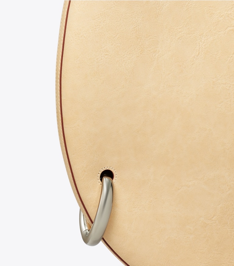 Tory Burch designer shoulder bags Pierced Handbag in Smoky Tan angle