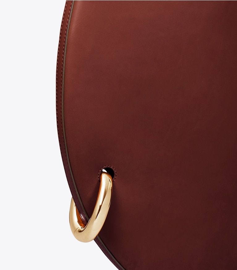 Tory Burch designer shoulder bags Pierced Handbag in Dark Cabernet angle