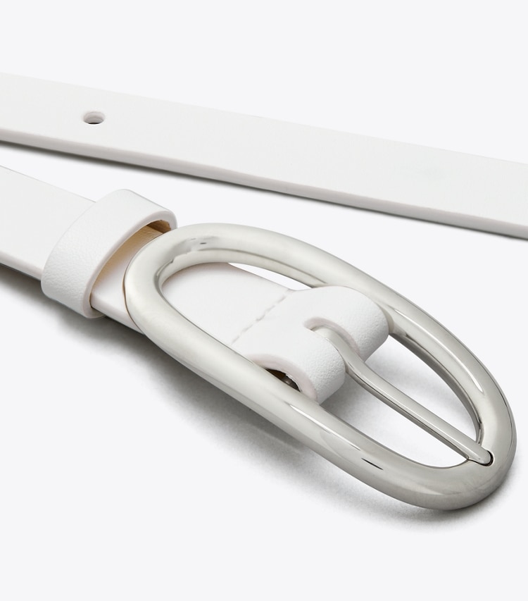 Tory Burch designer belts Pierced Large Buckle Belt in Bianco detail