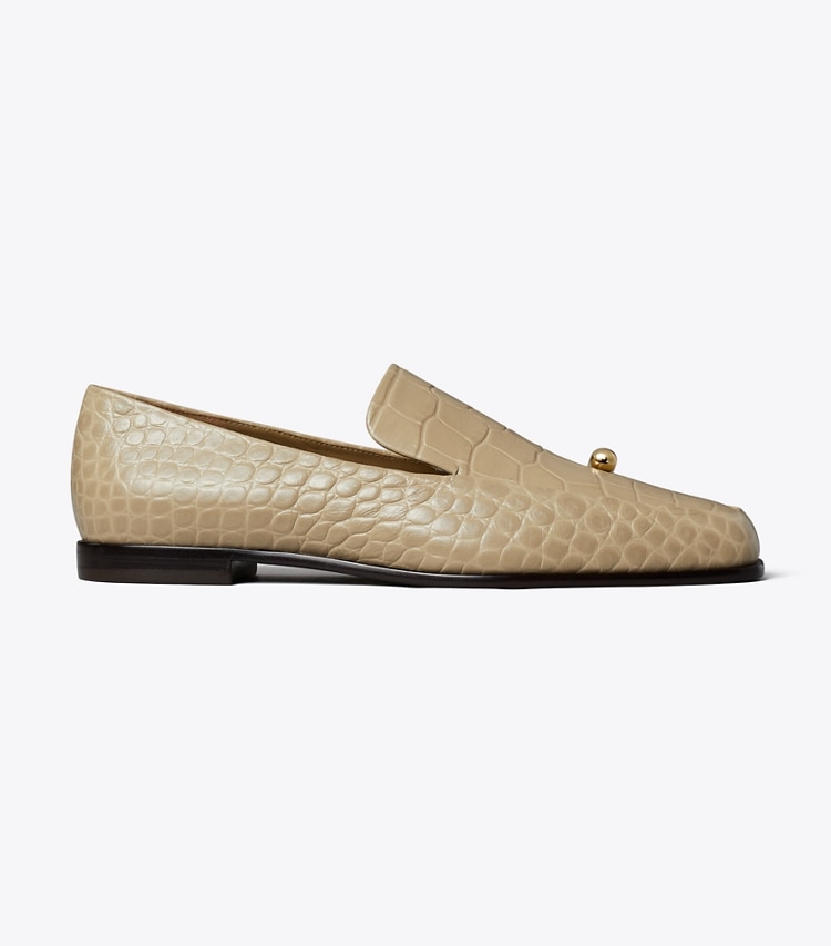 Tory Burch designer flats Pierced Loafer in Ginger Leaf / Gold side