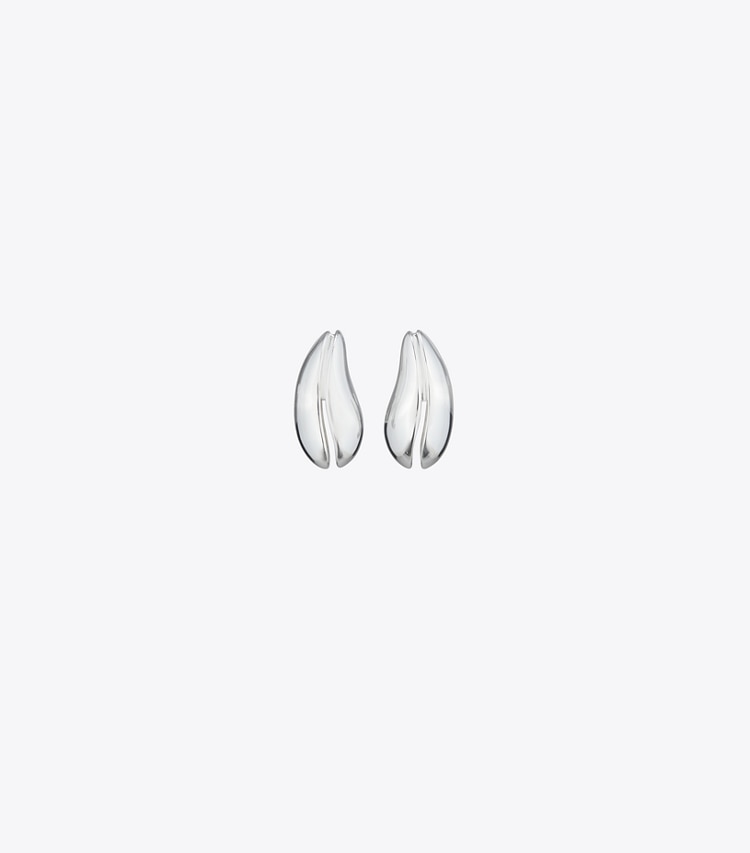 Tory Burch designer ohrringe Pierced Mini-Ohrring in Light Silver front