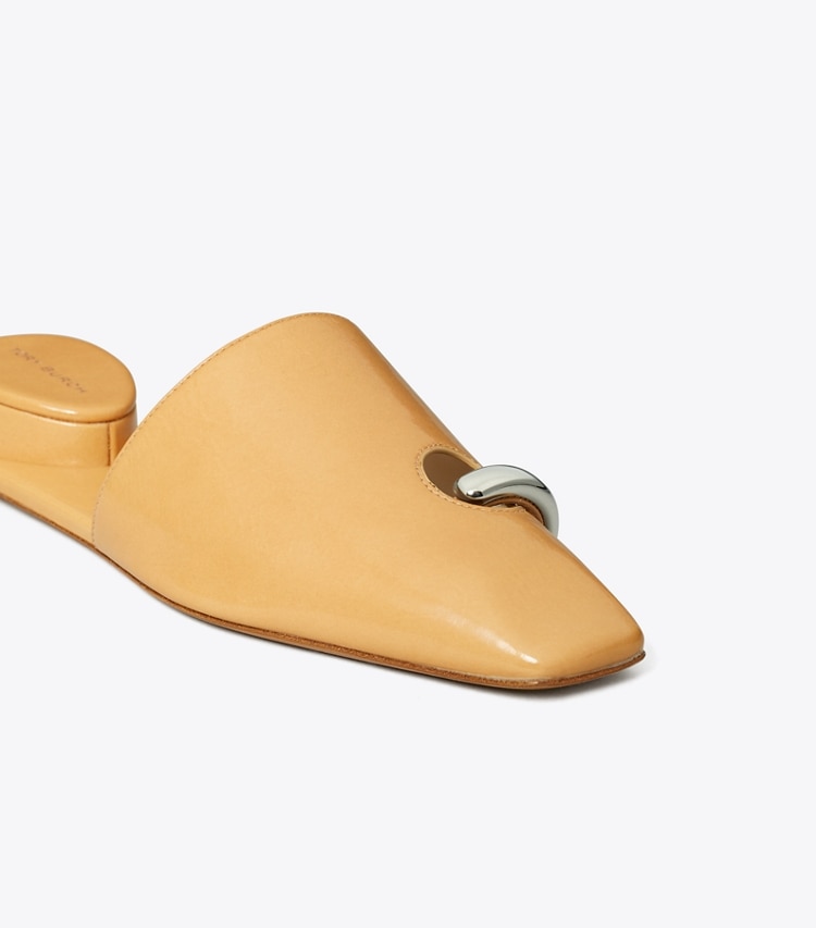 Tory Burch designer flats Pierced Mule in CANTUCCI / SILVER detail