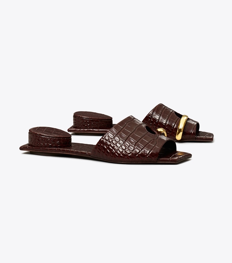 Burgundy tory burch sandals hotsell