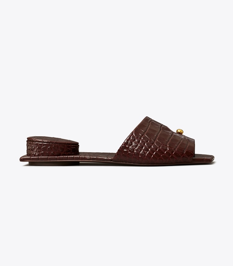 Tory Burch designer sandals Pierced Mule Sandal in PLUM side
