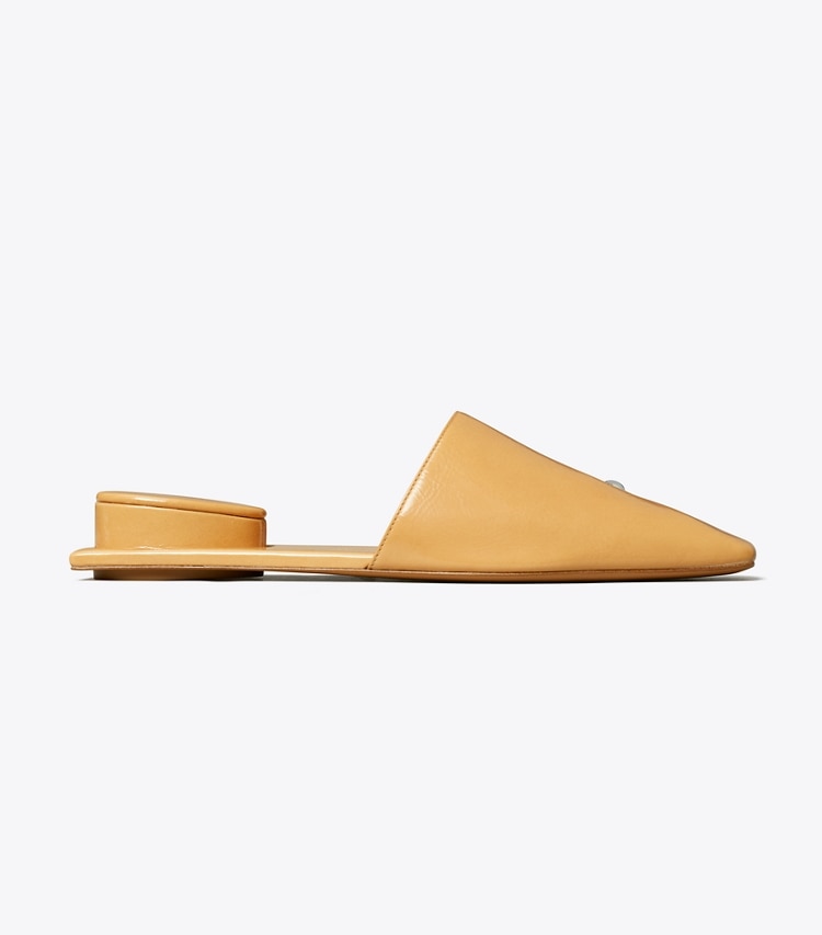 Tory Burch designer flats Pierced Mule in CANTUCCI / SILVER side