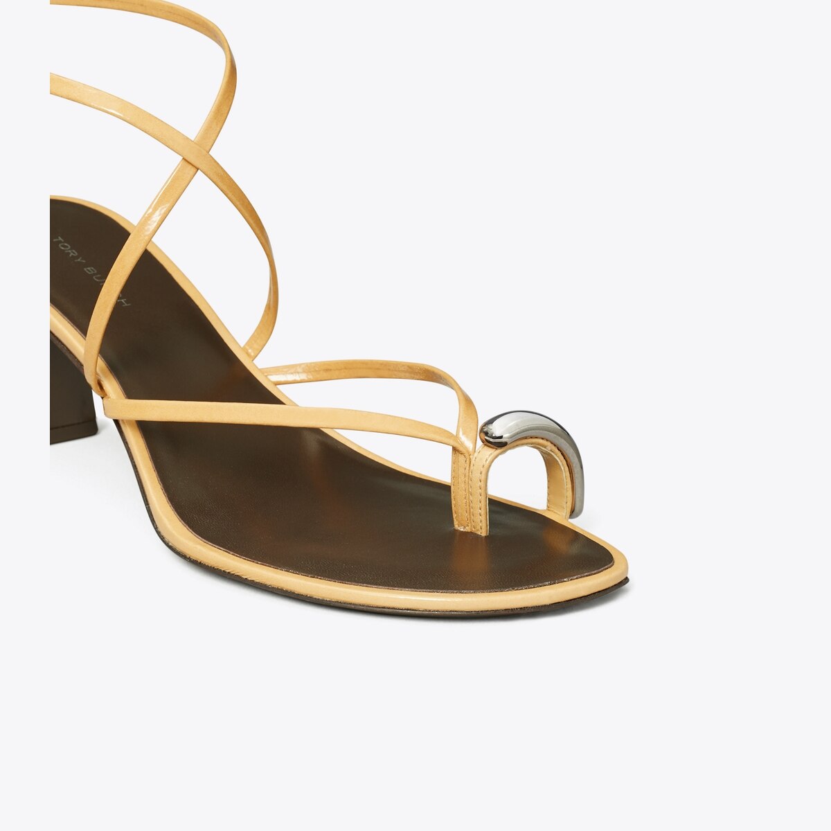 Pierced Multi-Strap Heeled Sandal: Women's Designer Sandals
