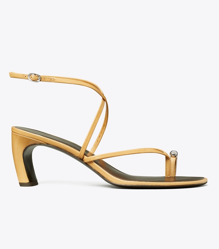 Tory Burch designer sandals Pierced Multi-Strap Heeled Sandal in CANTUCCI / SILVER side