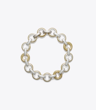 Tory Burch designer necklaces Pierced Necklace in Light Silver / Multi front