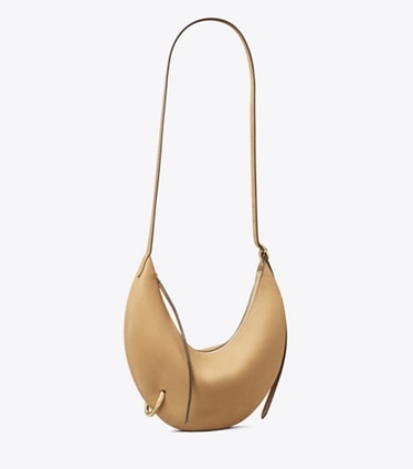 Tory Burch designer クロスボディバッグ ピアス ヌバック クロスボディバッグ in Stone angle