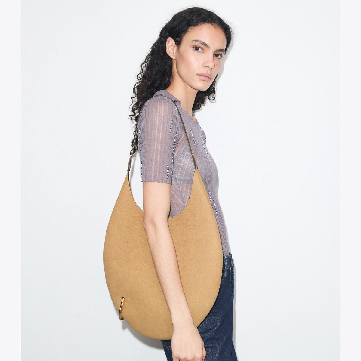 PIERCED NUBUCK SOFT BAG - thumbnail 2