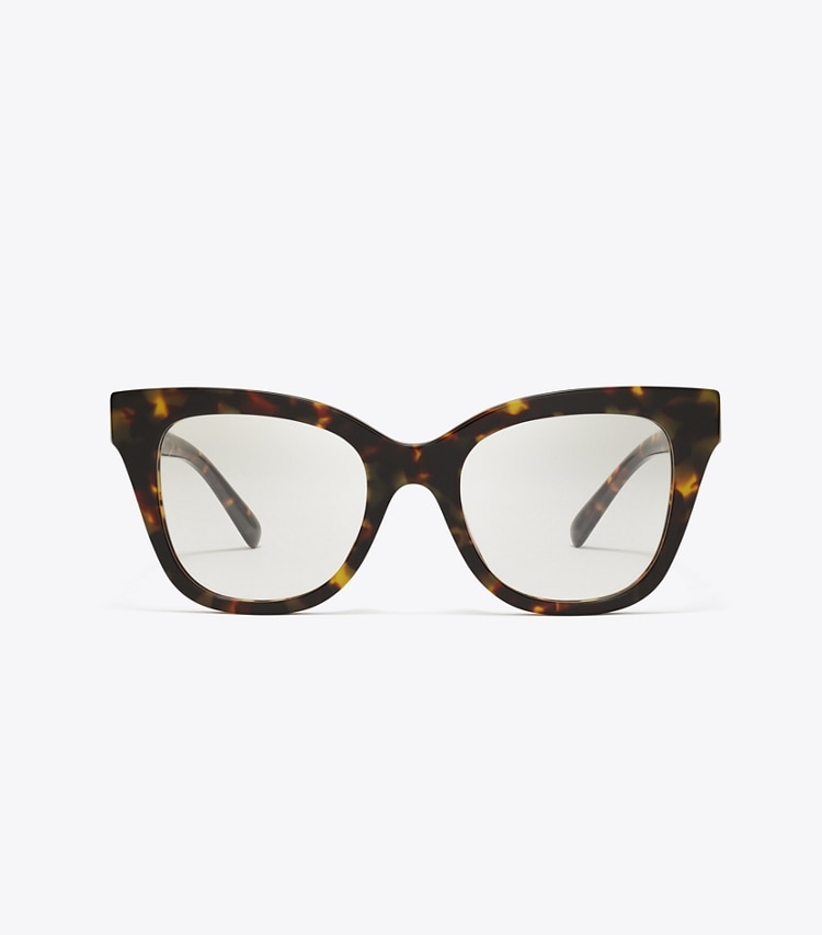 Tory Burch designer sunglasses & eyewear Pierced Oversized Cat-Eye Eyeglasses in DARK TORTOISE front
