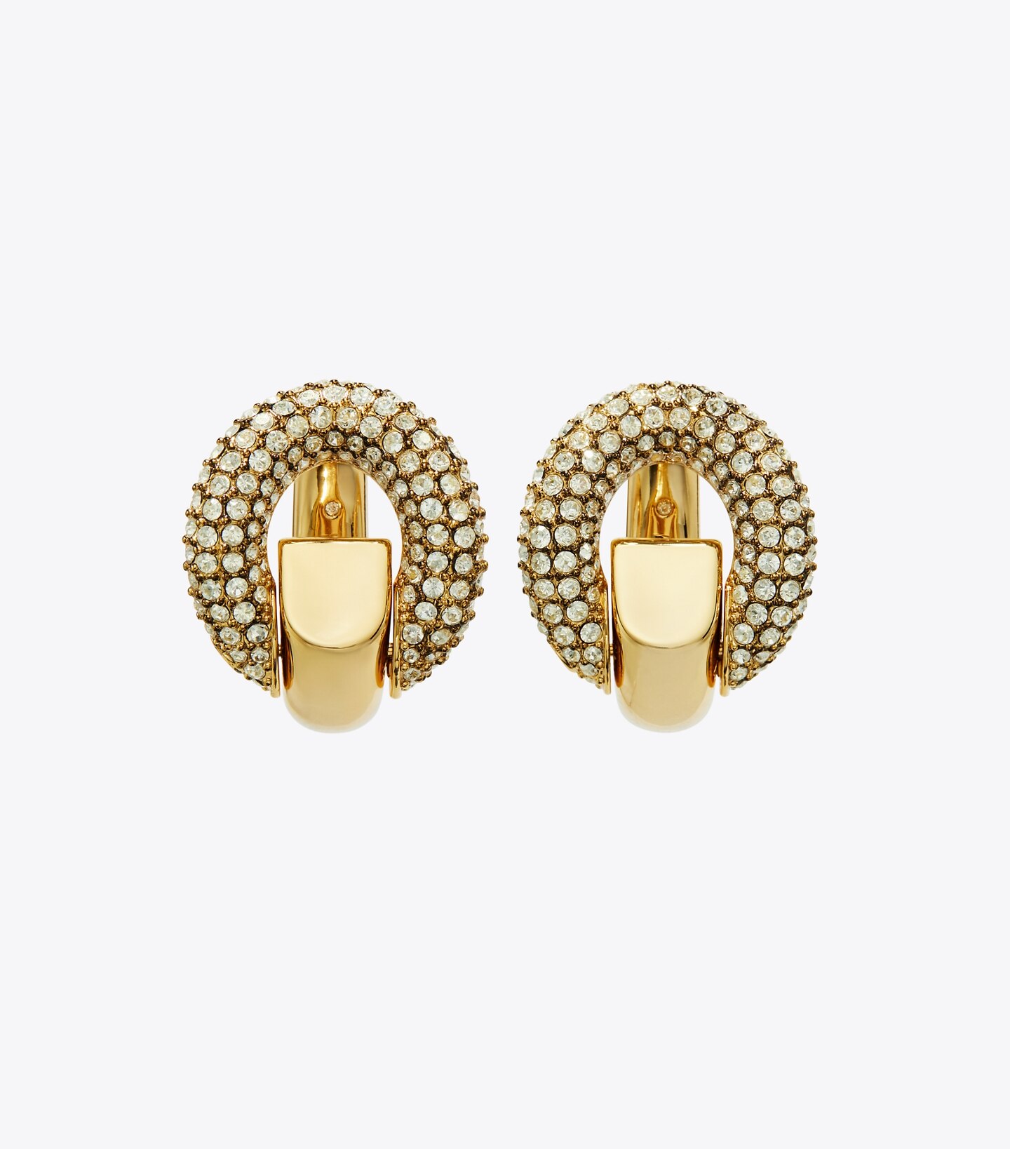 Pierced Pavé Hoop Earrings