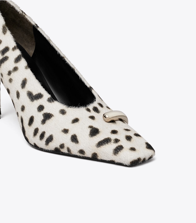Tory Burch designer heels Pierced Pump in Black / White detail