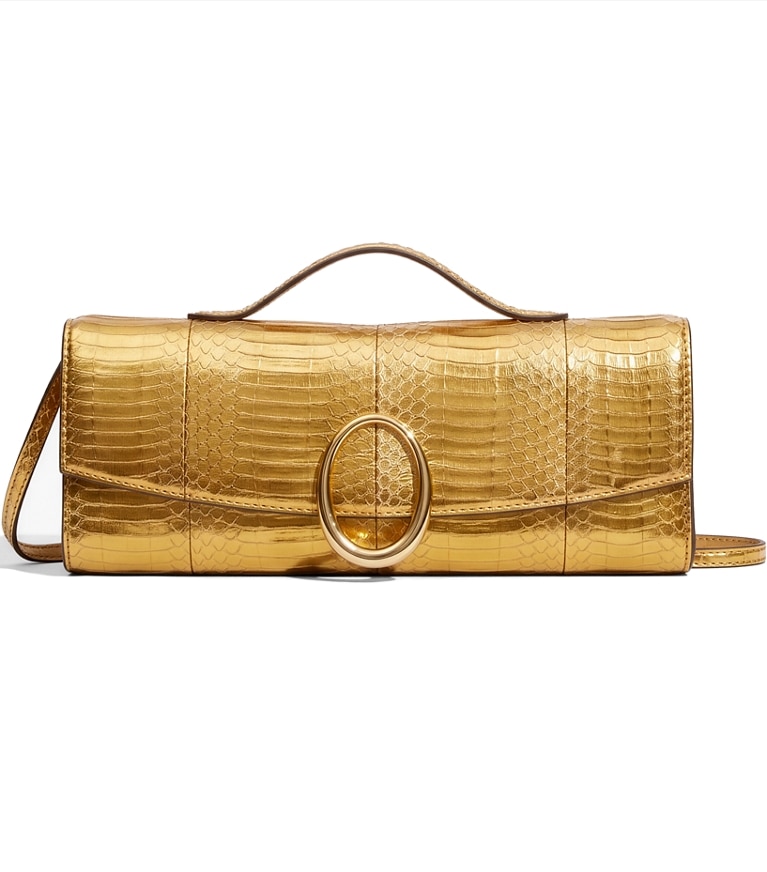 Tory Burch designer clutches Pierced Snake Clutch in Gold additional