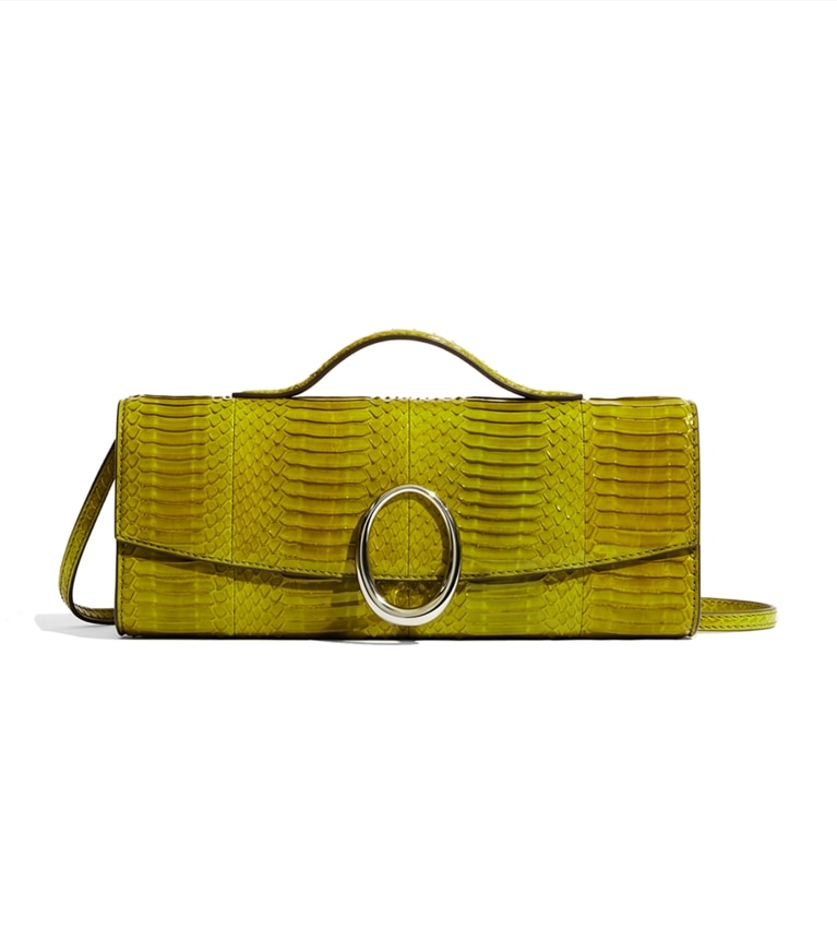 Tory Burch designer clutches Pierced Snake Clutch in Moss additional