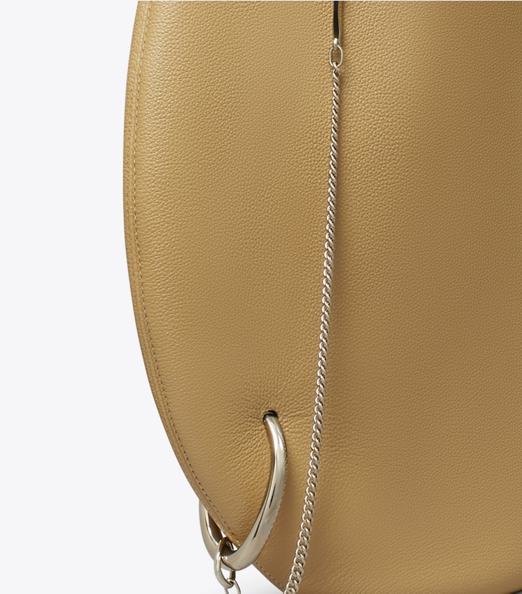 Tory Burch designer shoulder bags Pierced Soft Bag in Light Sand detail
