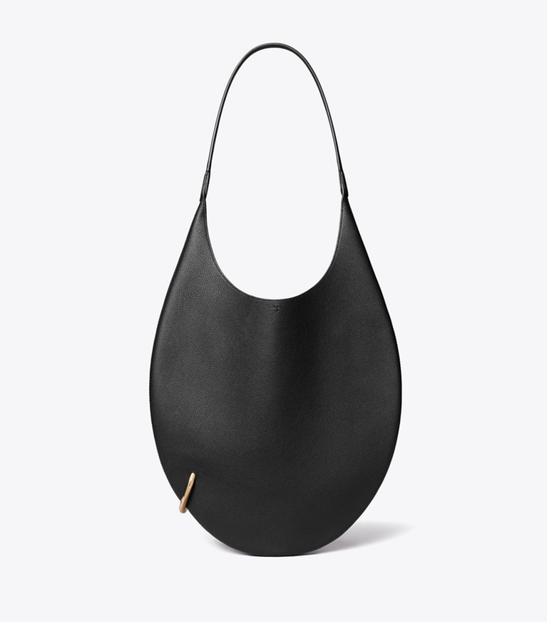 Tory Burch designer shoulder bags Pierced Soft Bag in Black front