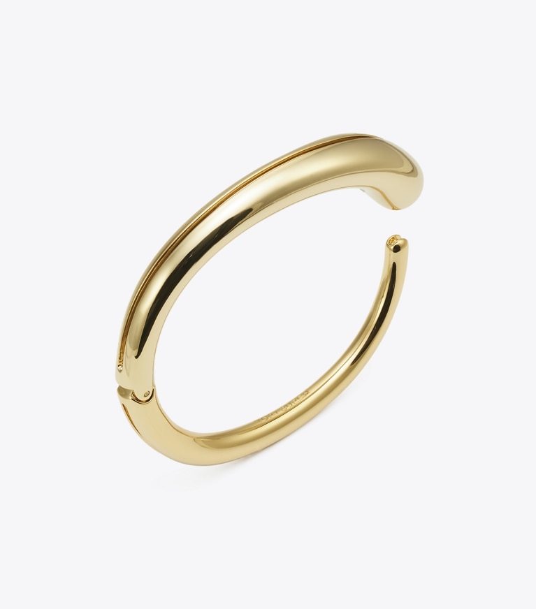 Tory Burch designer ブレスレット シン ピアス カフ in Light Brass front
