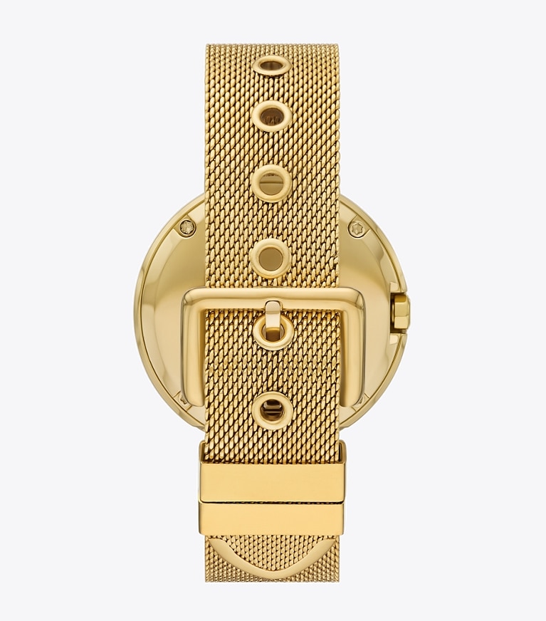 Tory Burch designer ストラップウォッチ ピアス ウォッチ in IVORY/GOLD front