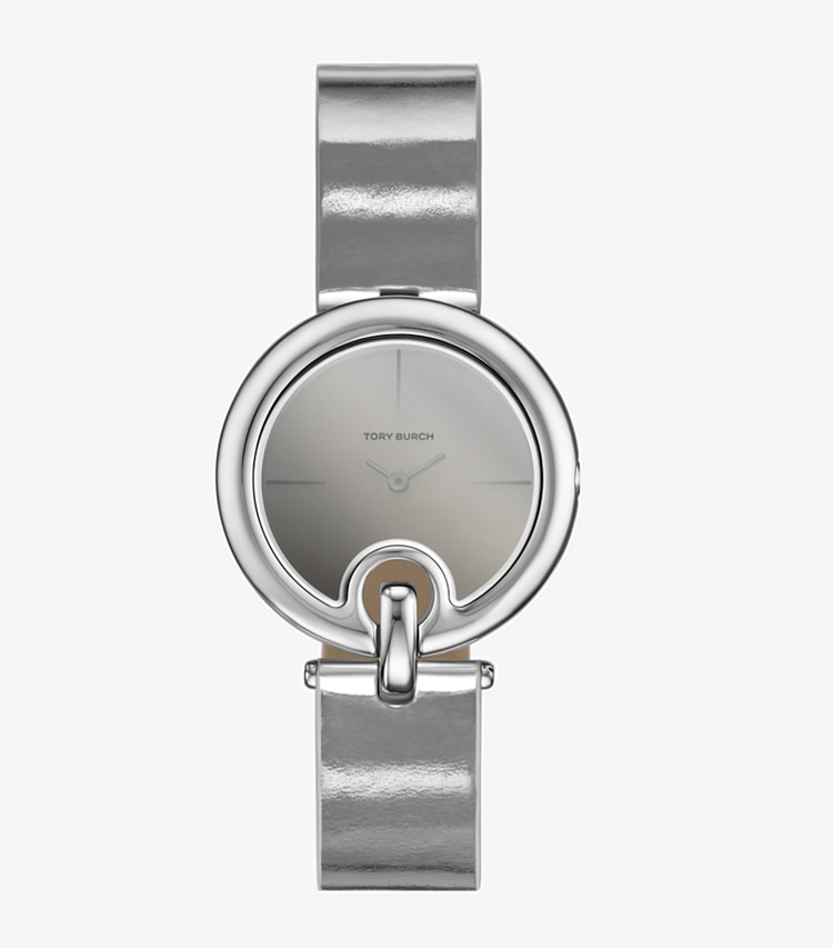 Tory Burch designer strap watches Pierced Watch in SILVER/METALLIC front