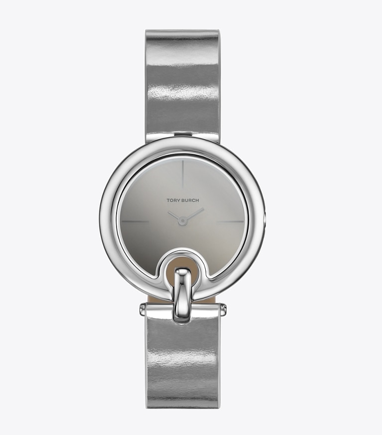 Tory Burch designer strap watches Pierced Watch in SILVER/METALLIC front