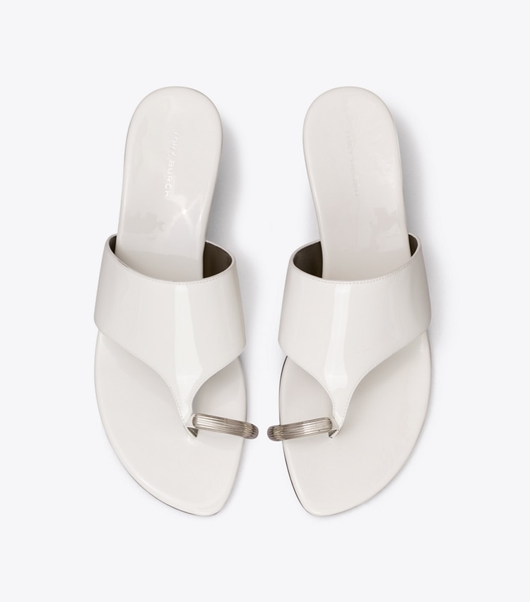 Tory Burch designer sandals Pierced Wedge Sandal in CIRRUS CLOUD overhead