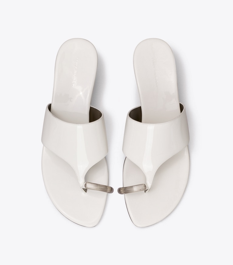 Tory Burch designer sandals Pierced Wedge Sandal in CIRRUS CLOUD overhead