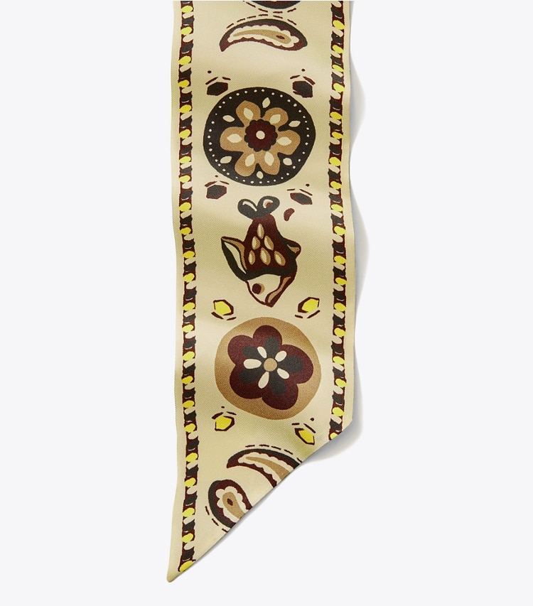 Tory Burch designer scarves Pisces Dream Silk Ribbon Tie in Beige detail