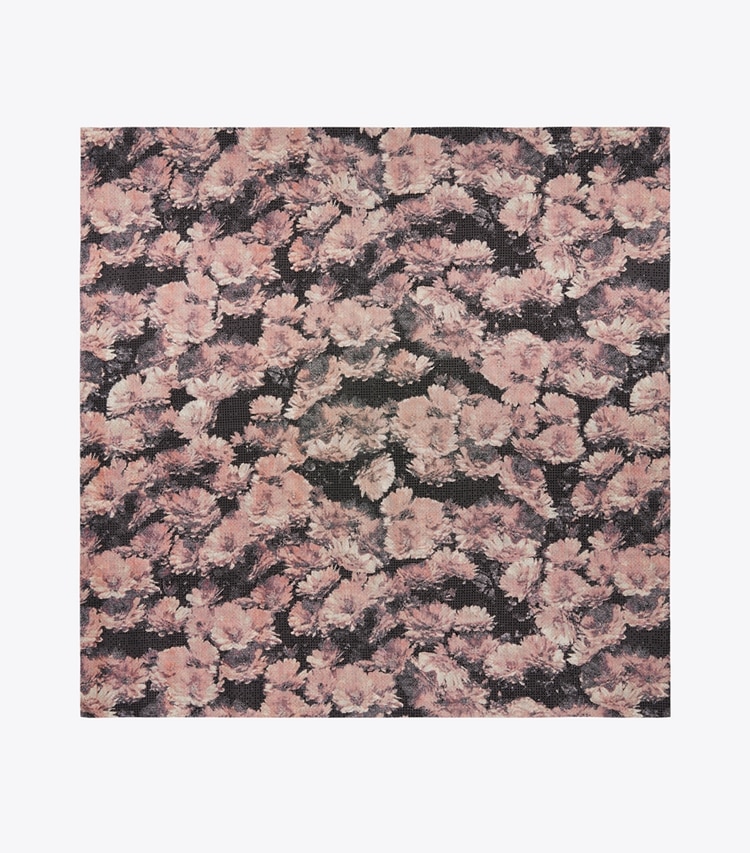 Tory Burch designer scarves Pixel Flower Silk Square Scarf in Pixel Flower Silk Square Blush overhead