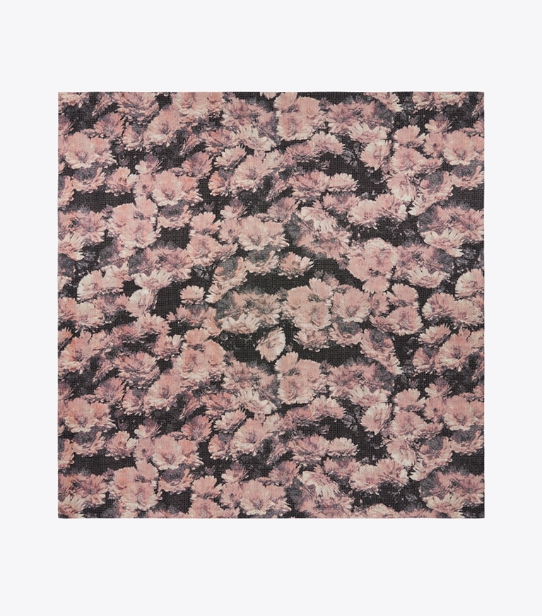 Tory Burch designer scarves Pixel Flower Silk Square Scarf in Pixel Flower Silk Square Blush overhead