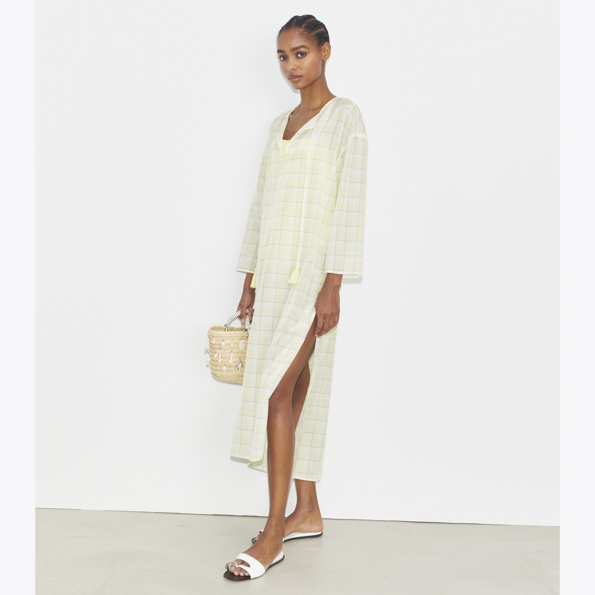 【送料&関税込】Tory Burch Kaftan With V-neck And Pendant Tory Burch | Tops | Brand New With Tags Tory Burch Striped