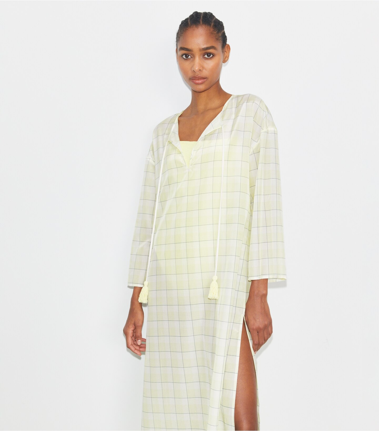 Plaid Cotton Caftan