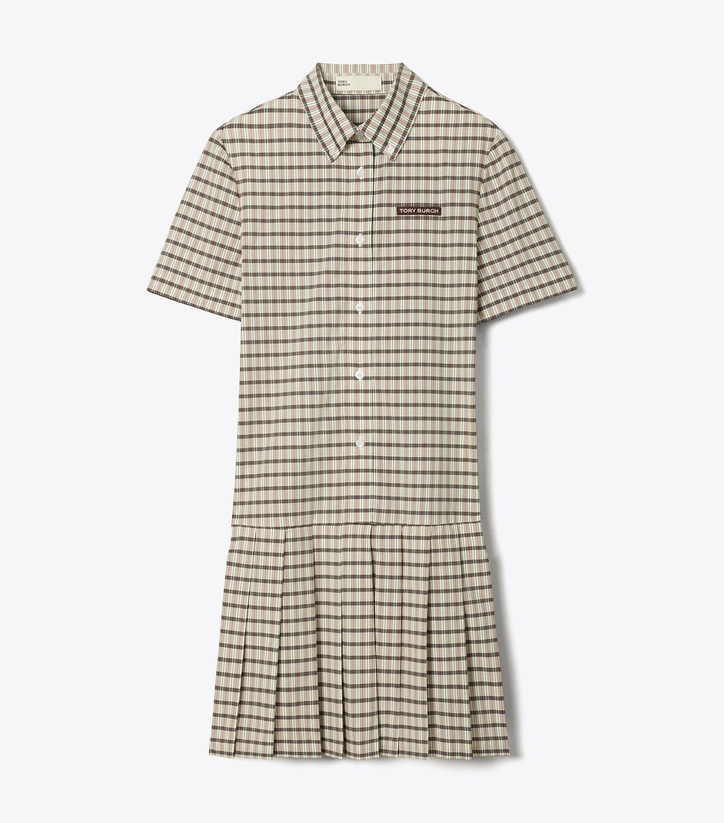 Plaid Drop-Waist Pleated Golf Dress