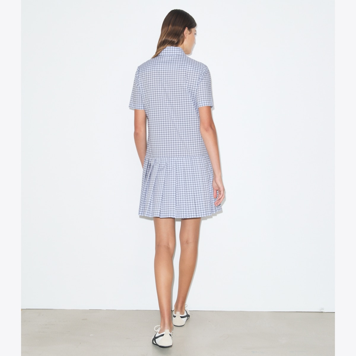 PLAID DROP-WAIST PLEATED GOLF DRESS - thumbnail 4